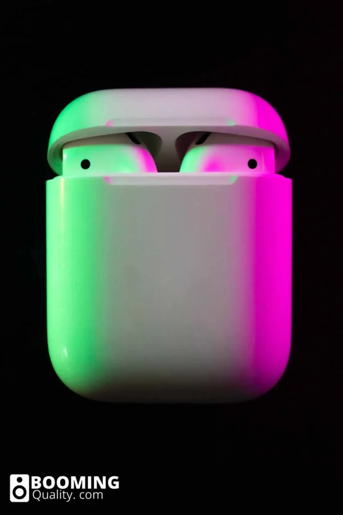 iPhone airpods with pink and green hue on how Bluetooth works 