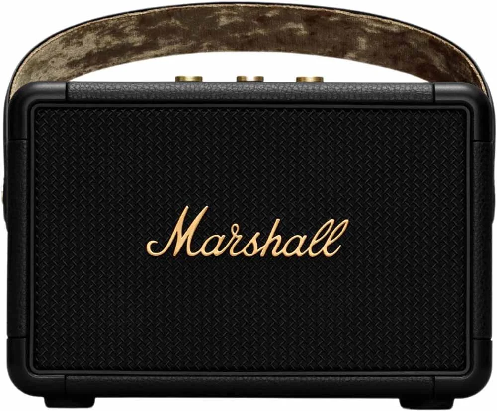 Marshall Kilburn II portable bluetooth speaker in black with stylish handle to match. 
