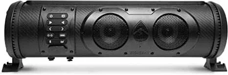 A black ECOXGEAR SoundExtreme SE18 outdoor soundbar 