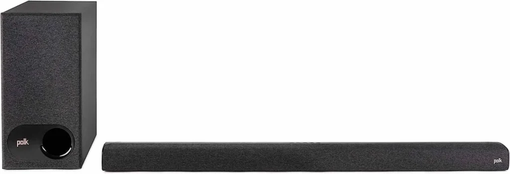 Polk Audio Signa S3 with added wireless subwoofer in black