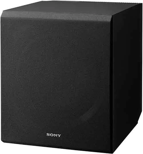Sony active subwoofer with black cloth grill